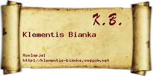 Klementis Bianka névjegykártya